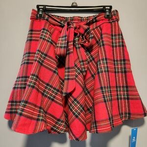 Cupshe Red Plaid A-line Mini Skirt